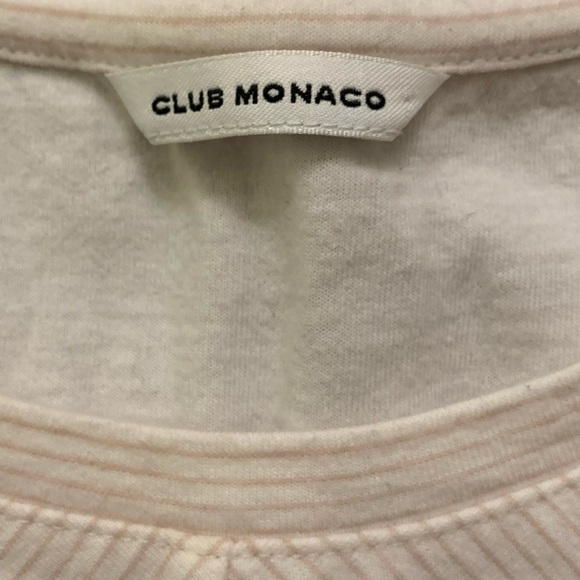 Club Monaco tan and white striped Leary tee - Picture 2 of 3